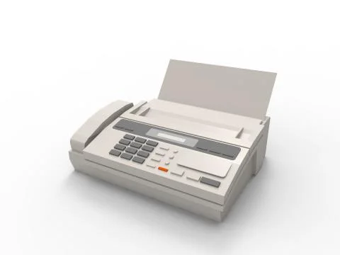 3D rendering of a fax isolated in white studio background Illustrazione stock