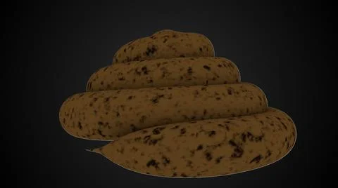 3d rendering feces icon. Computer generated abstract background a bunch of shit Illustrazione stock
