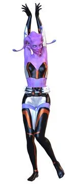 3D Rendering Female Alien on White Stock Illustration