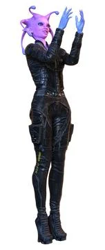 3D Rendering Female Alien on White Stock Illustration