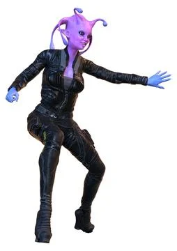 3D Rendering Female Alien on White Stock Illustration