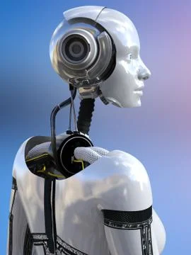 3D rendering of a female android robot. Stock-Illustration