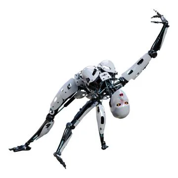 3D Rendering Female Robot on White Illustrazione stock