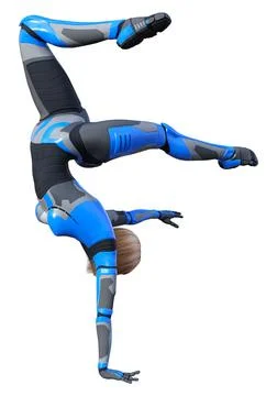 3D Rendering Female Robot on White Stock Illustration