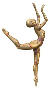 3D Rendering Female Robot on White Stock Illustration
