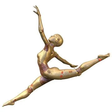 3D Rendering Female Robot on White Stock Illustration