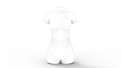 3D rendering of a female torso isolated in white studio background Stock Illustration