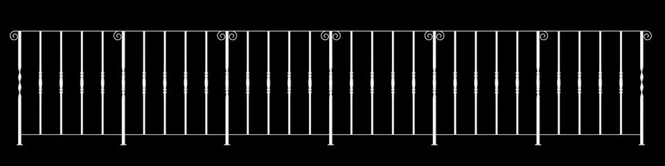 3d rendering of a  fence railing design on a black background Stock Illustration
