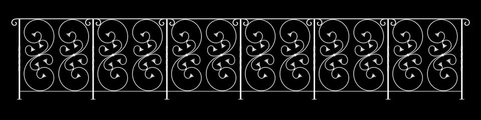 3d rendering of a  fence railing design on a black background Stock Illustration