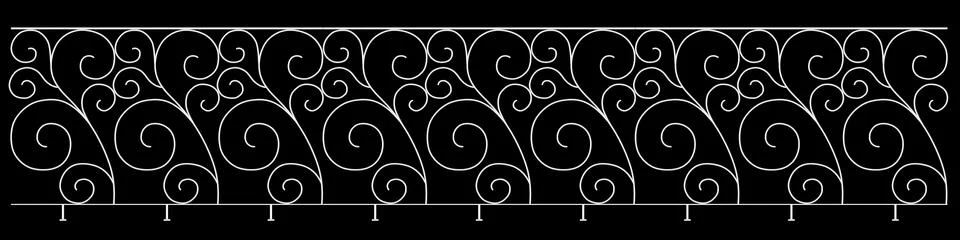 3d rendering of a  fence railing design on a black background Stock Illustration