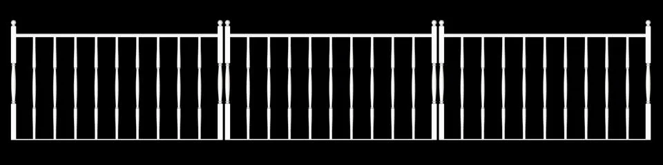 3d rendering of a  fence railing design on a black background Stock Illustration