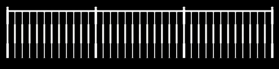 3d rendering of a  fence railing design on a black background Stock Illustration