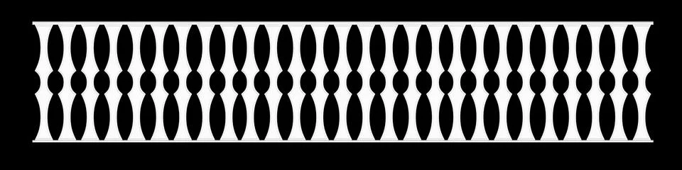 3d rendering of a  fence railing design on a black background Stock Illustration