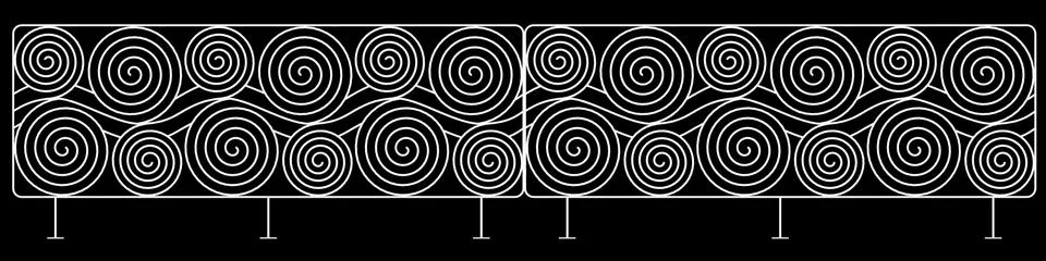 3d rendering of a  fence railing design on a black background Stock Illustration