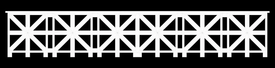 3d rendering of a  fence railing design on a black background Stock Illustration