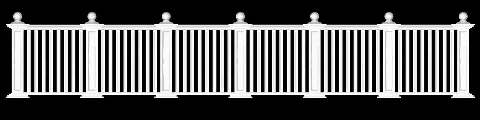3d rendering of a  fence railing design on a black background Stock Illustration