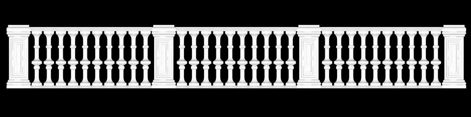 3d rendering of a  fence railing design on a black background Illustrazione stock