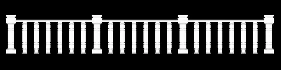 3d rendering of a  fence railing design on a black background Stock Illustration