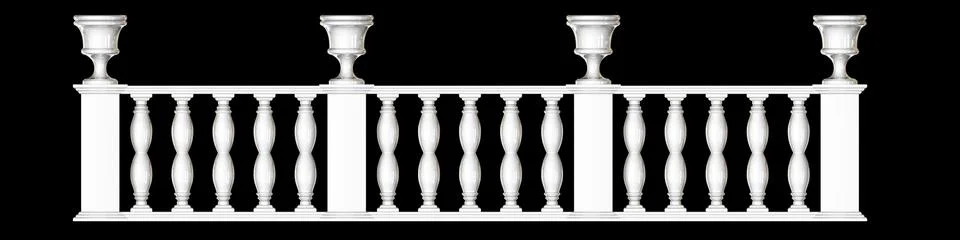 3d rendering of a  fence railing design on a black background Stock Illustration