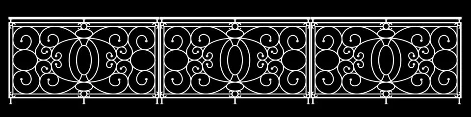 3d rendering of a  fence railing design on a black background Stock Illustration