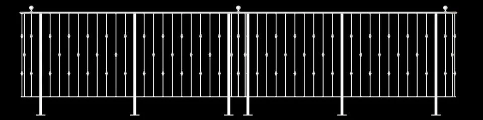 3d rendering of a  fence railing design on a black background Stock Illustration