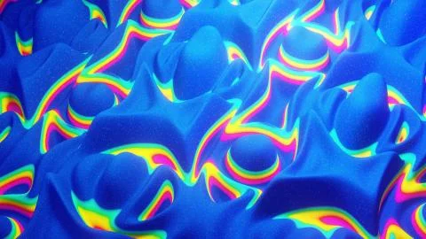 3d rendering. Festive abstract liquid rainbow color gradient background Stock Illustration