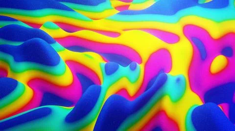 3d rendering. Festive abstract liquid rainbow color gradient background Stock Illustration