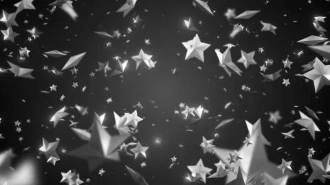 3d rendering festive bright background with stars shapes Stock Illustration