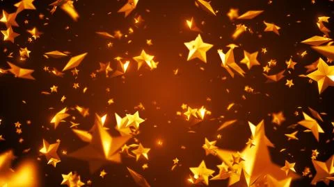 3d rendering festive bright background with stars shapes Stock Illustration