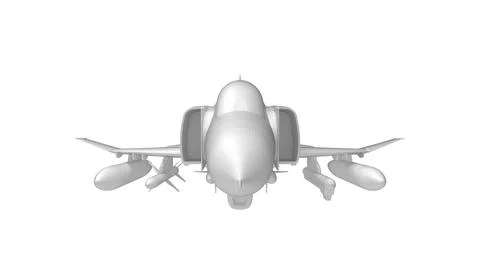 3D rendering of a fighter jet isolated on white background Illustrazione stock