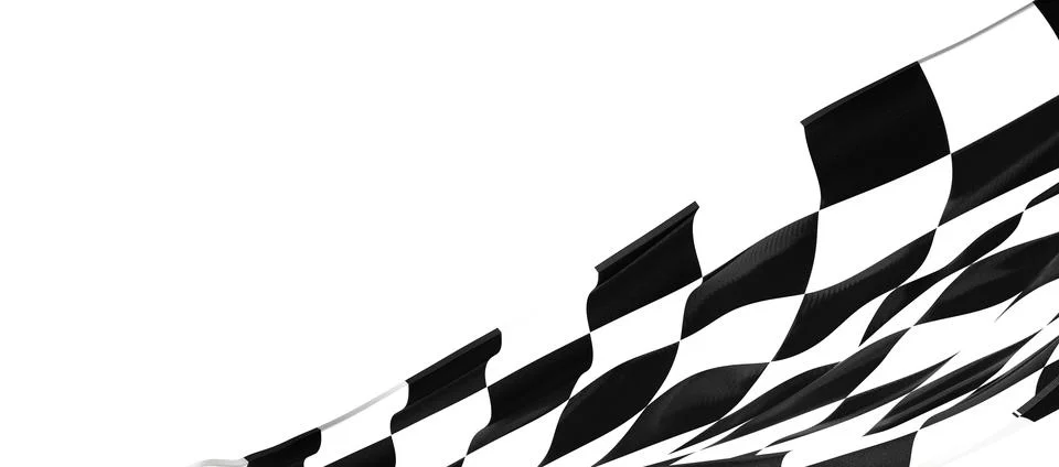 3d rendering of a finish flag background muster, black and white pattern Stock Illustration