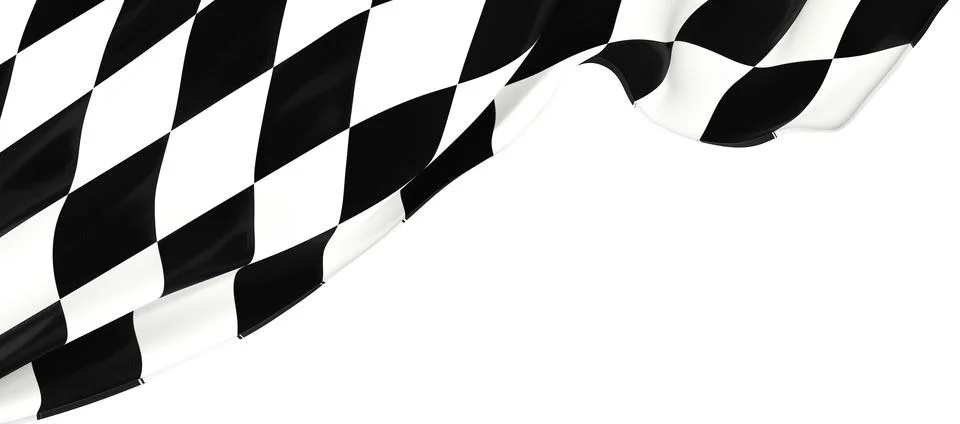 3d rendering of a finish flag background muster, black and white pattern Stock Illustration