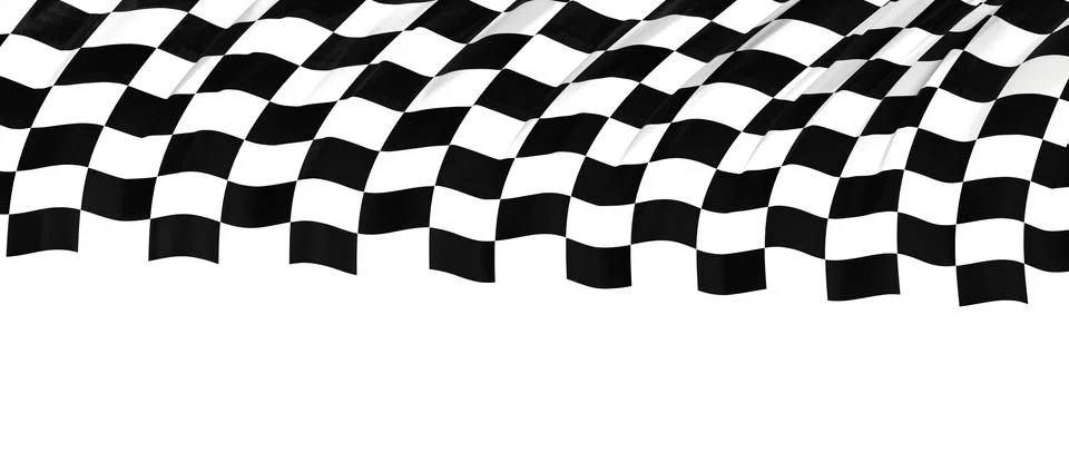 3d rendering of a finish flag background muster, black and white pattern Stock Illustration