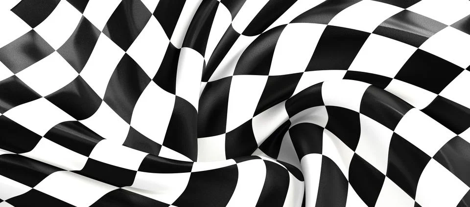 3d rendering of a finish flag background muster, black and white pattern Stock Illustration