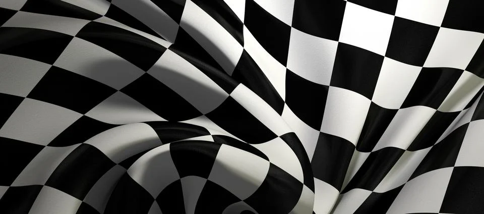 3d rendering of a finish flag background muster, black and white pattern Stock Illustration