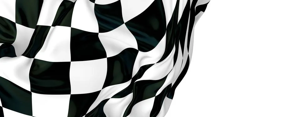 3D rendering of a finish flag, digital race banner Stock Illustration