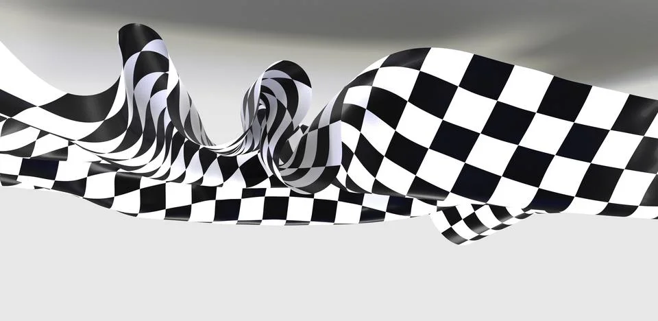 3D rendering of a Finish Flag on a white background Stock Illustration