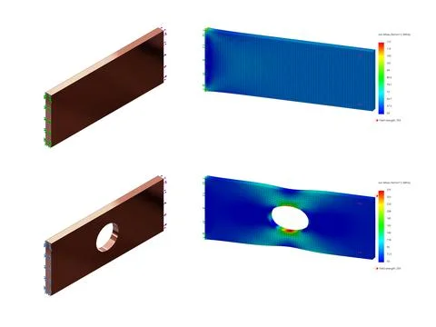 3D Rendering of Finite Element Analysis of Solid Plates Stock Illustration