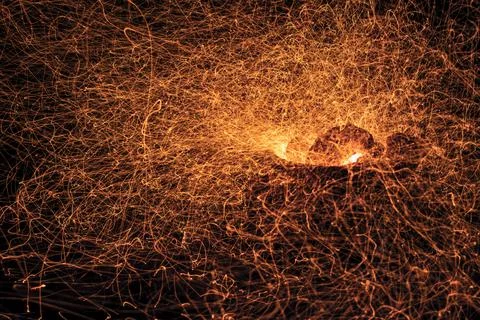 3D rendering of fire sparks and flickers Stock Illustration