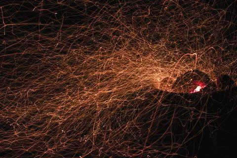 3D rendering of fire sparks and flickers Stock Illustration