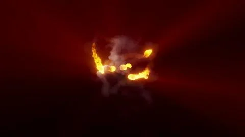 3D rendering of fireballs flying along a complex trajectory Stock Illustration