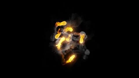 3D rendering of fireballs flying along a complex trajectory Stock Illustration