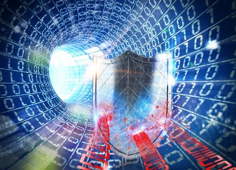 3D rendering firewall internet Illustration