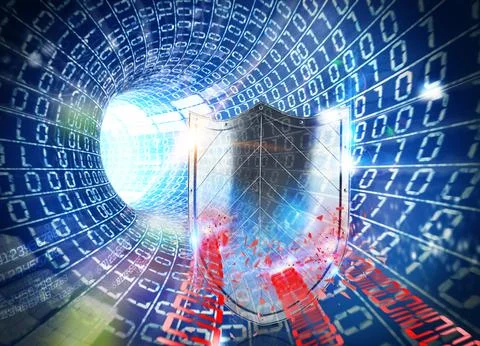3D rendering firewall internet Stock Photos
