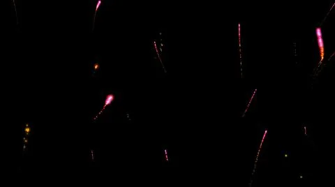 3d rendering of fireworks exploding in the night sky Illustrazione stock