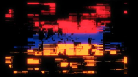 3D rendering flag Armenia with screen effects of technological glitches Stock-Illustration