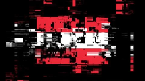 3D rendering flag Austria with screen effects of technological glitches イラスト素材