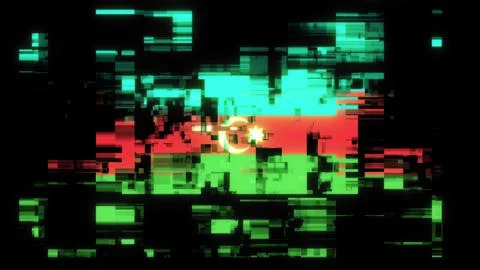 3D rendering flag Azerbaijan with screen effects of technological glitches 스톡 일러스트