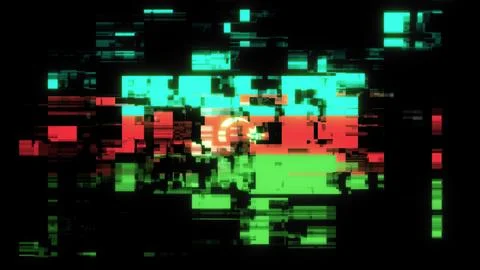 3D rendering flag Azerbaijan with screen effects of technological glitches Stock Illustration