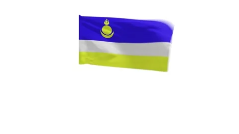 3D Rendering of the flag of Buryatia Stock Footage 242098510